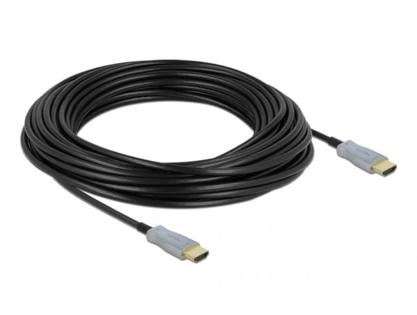 DeLOCK - Høyhastighets HDMI-kabel - HDMI (M) til HDMI (M) - 15,0 m - fiberoptisk - svart - 4K-støtte, Active Optical Cable (AOC) (85012)