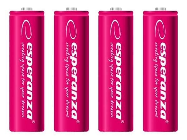 Esperanza - Batteri 4 x AA-type - NiMH - 2000 mAh - rød