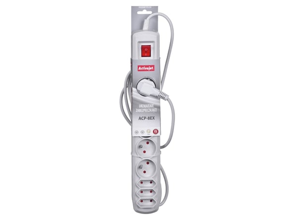 Activejet APN-8G/3M-GR, 3 m, inomhus, Typ C, Typ E, Typ E, Plast, Grå