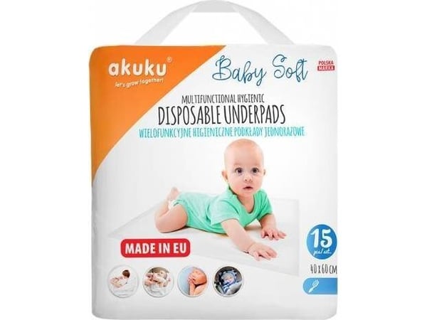 AKUKU A0500 engangspads baby 40x60 15 stk
