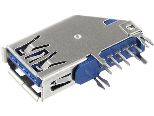 econ connect U3BU1AVW, USB-3.0, Blå, Rustfritt stål, Kobber, Metall, Nikkel, 1000 V, 30 mO, 1,8 A