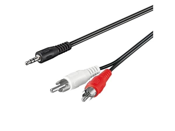 Goobay 51701, 3.5mm, Hanstik, 2 x RCA, Hanstik, 0,5 m, Sort, Rød, Hvid