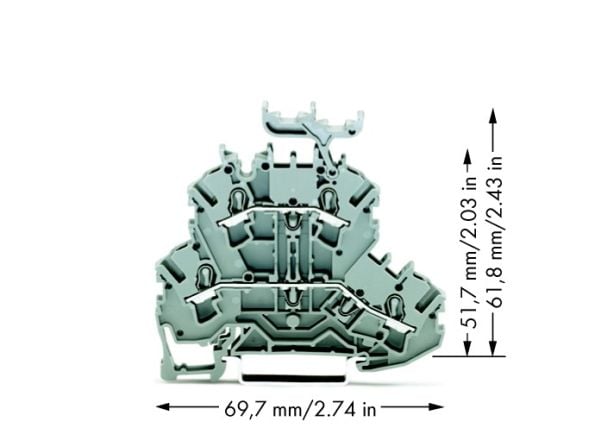 Wago 2002-2231, 5,2 mm, 69,7 mm, 61,8 mm, 500 V