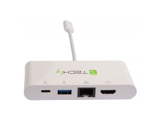 Techly IADAP USB31-DOCK1, USB 3.2 Gen 1 (3.1 Gen 1) Type-C, Hvit, HDMI, RJ-45, USB 3.2 Gen 1 (3.1 Gen 1) Type-A, USB 3.2 Gen 1 (3.1 Gen 1) Type-C, ...