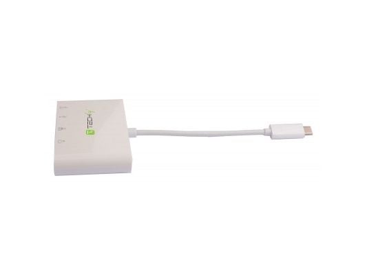 Techly IADAP USB31-DOCK1, USB 3.2 Gen 1 (3.1 Gen 1) Type-C, Hvit, HDMI, RJ-45, USB 3.2 Gen 1 (3.1 Gen 1) Type-A, USB 3.2 Gen 1 (3.1 Gen 1) Type-C, ...