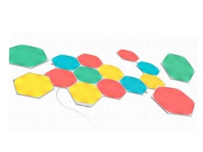 Nanoleaf Shapes Starter Kit - Trådløst belysningssett - LED x 15 - 2 W - Klasse G - RGBW-lys - 1200-6500 K - sekskantet