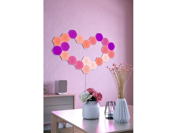 Nanoleaf Shapes Starter Kit - Trådløst belysningssett - LED x 15 - 2 W - Klasse G - RGBW-lys - 1200-6500 K - sekskantet