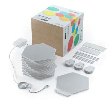Nanoleaf Shapes Starter Kit - Trådløst belysningssett - LED x 15 - 2 W - Klasse G - RGBW-lys - 1200-6500 K - sekskantet