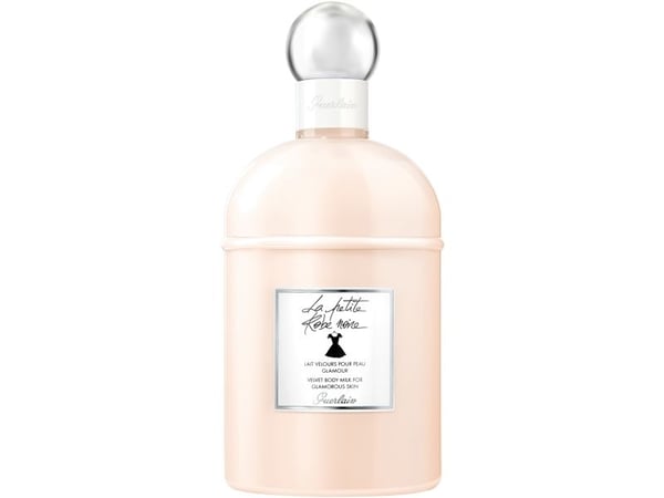 Guerlain La Petite Robe Noire, Fuktkräm, Hunstik, Svart te (blad), Mandel, Bergamott, Bär, Körsbär, Körsbär, Ros, Tonkabönor, Flaska, Aqua (vatten)...