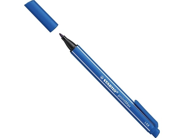 STABILO pointMax, Blå, Medium, Blå, Rund, Ultramarine, Vattenbaserat bläck