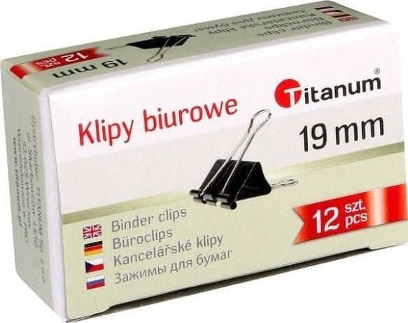 Kontorklyper titan 19 mm, 12 stk