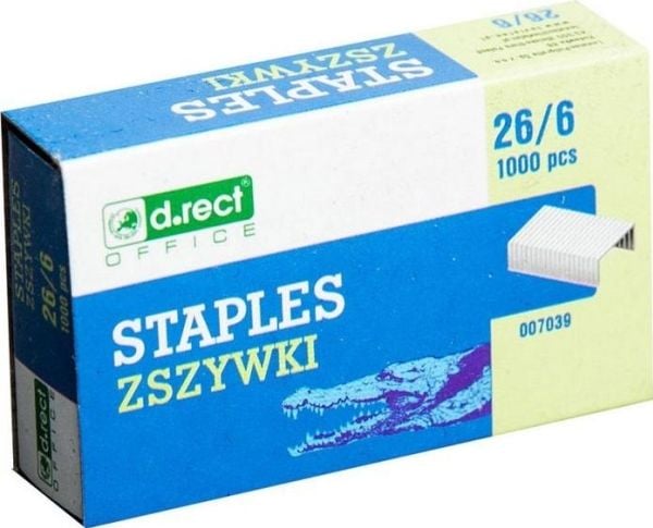 D.Rect Staples 26/6 1000 pieces D.RECT