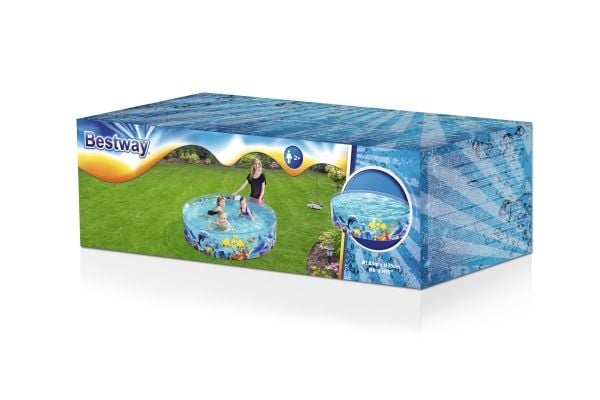 Bestway 55030, Oppblåsbart basseng, 749 l, Rund, 2 år, PVC, Vinyl, Flerfarget