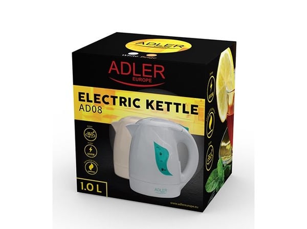 Adler AD 08 w, 1 l, 850 W, Hvit, Vannivåindikator, Trådløs, Filtrering