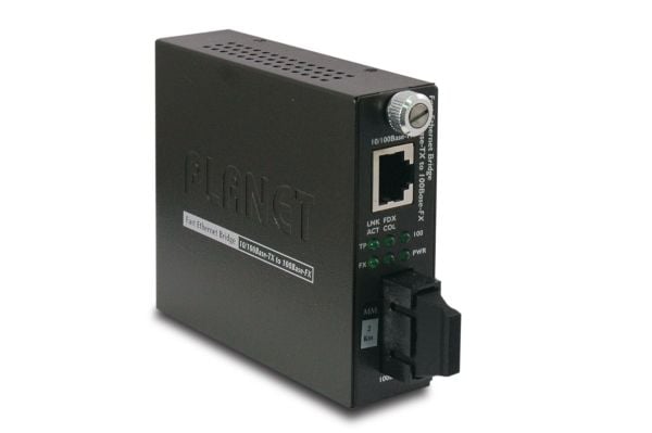 PLANET FST-802 Verkkomuunnin media 100 Mbit/s 1310 nm Multi Mode Musta