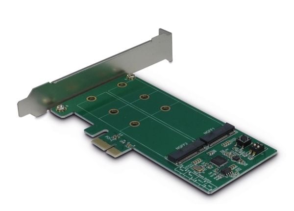 Inter-Tech KCSSD4 - Tallennusohjain (RAID) - M.2-kortti Low-Profile - 6 Gbit/s - RAID 0, 1, JBOD - PCIe 2.0 x1