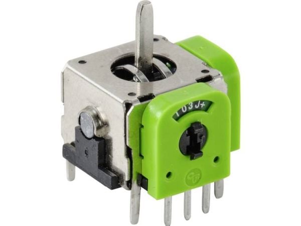 TRU COMPONENTS 98002C6 joystick metallhåndtak rett loddepinner 1 stk