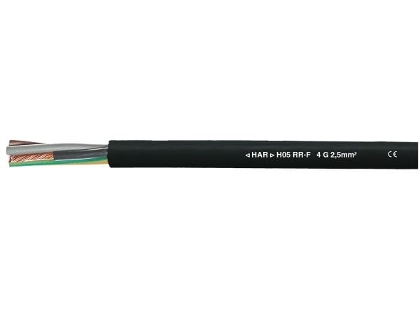 HELUKABEL H05RR-F, 0,75 mm², Svart, Kopper, 14,4 kg/km, 60 kg/km, 2000 V