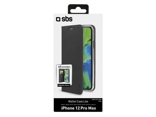 SBS TEBKLITEIP12PMK, Lommebok-etui, Apple, IPHONE 12 PRO MAX, Svart