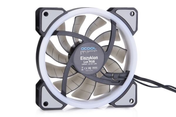 Alphacool Eiszyklon Aurora LUX Digital RGB, Vifte, 12 cm, 1100 RPM, 87,32 m³/t, Gjennomsiktig