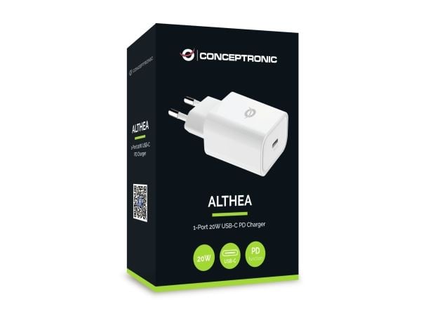 Conceptronic ALTHEA - Strømadapter - 20 watt - PD 3.0 (USB-C) - hvit - Europa