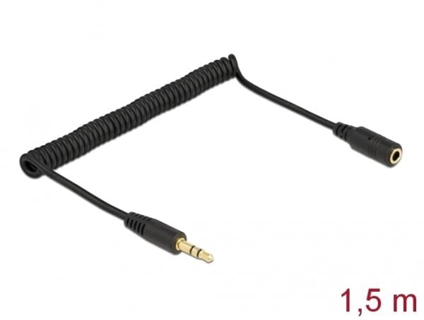 DeLOCK 86768, 3.5mm, Uros, 3.5mm, Naaras, 1,5 m, Musta