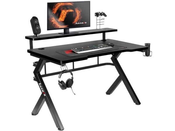Huzaro Hero 5.0, Rak, Rektangulär form, Kolfiber, Gjuten aluminium, Spela, Hemmakontor, Svart