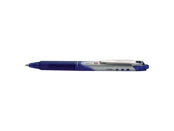 Rollerpen pilot v-ball grip, med trykknap, 0,35 mm, blå