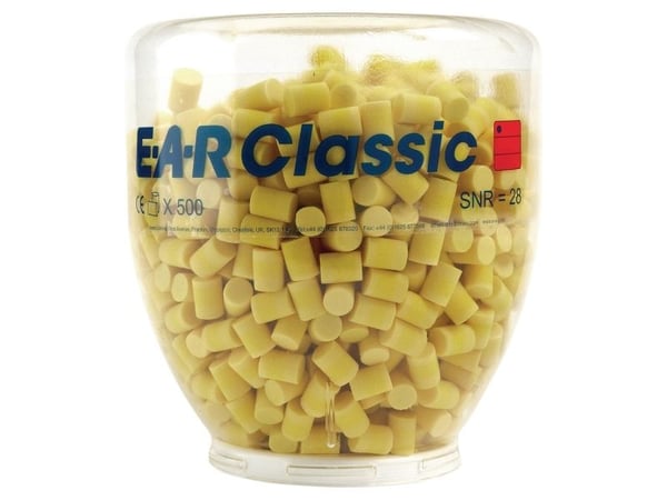 3M E-A-R Classic Earplugs, Refill Bottle, PD-01-001, Gjenbrukbar øreplugg, In-ear, Gult, Trådløs, 31 dB, Polyvinylklorid (PVC)