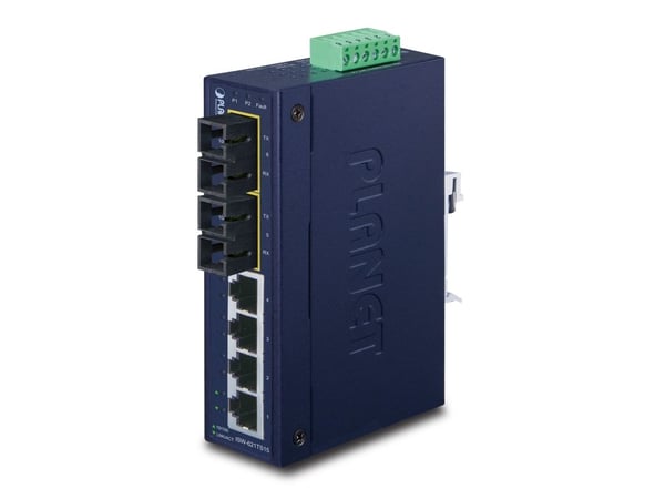 PLANET ISW-621TS15 - Switch - 4 x 10/100 + 2 x 100Base-FX - DIN-skinnemonterbar, veggmonterbar