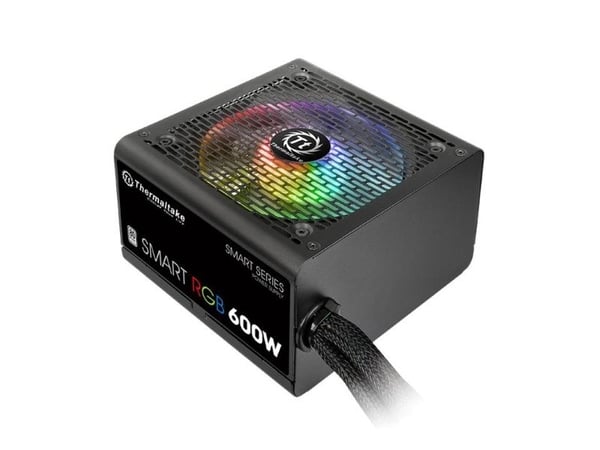 Thermaltake SMART RGB PS-SPR-0600NHSAWE-1 - Strømforsyning (intern) - ATX12V 2.3 - 80 PLUS - AC 230 V - 600 Watt - aktiv PFC - sort
