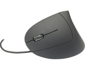 MediaRange MROS231 - Vertikal mus - ergonomisk - venstrehendt - optisk - 6 knapper - kablet - USB 2.0 - svart
