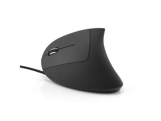 MediaRange MROS231 - Vertikal mus - ergonomisk - venstrehendt - optisk - 6 knapper - kablet - USB 2.0 - svart