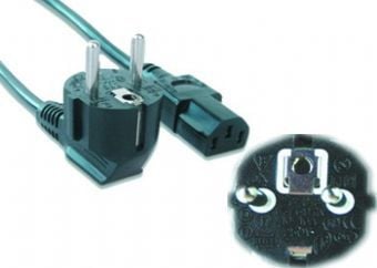 Gembird PC-186-VDE - Strömkabel - power CEE 7/7 (hane) vinklad till power IEC 60320 C13 rak - 16 A - 5 m - formpressad - svart - Tyskland