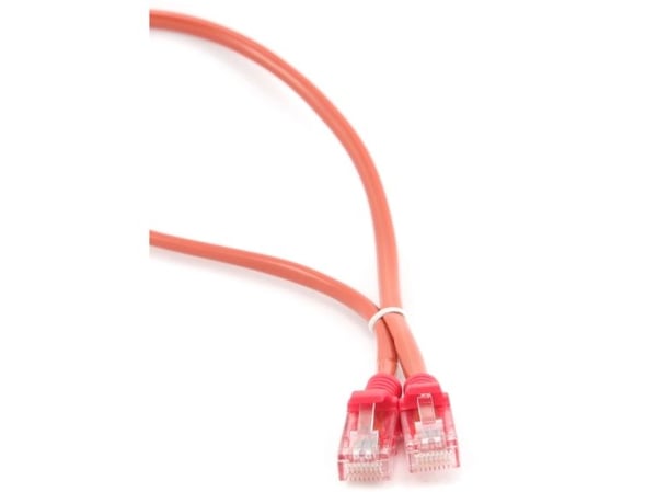 Gembird - Koblingskabel - RJ-45 (hann) til RJ-45 (hann) - UTP - CAT 5e - formstøpt, uten hindringer - rød