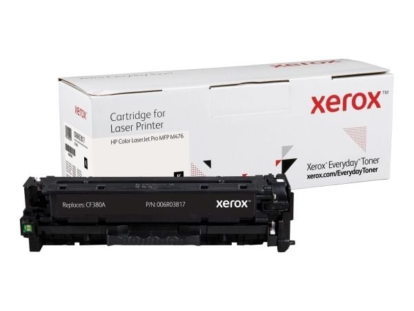 Everyday Mustavalko -värikasetti Xeroxilta, HP CF380A -yhteensopiva, 2400 sivua- (006R03817), 2400 sivua, Musta, 1 kpl