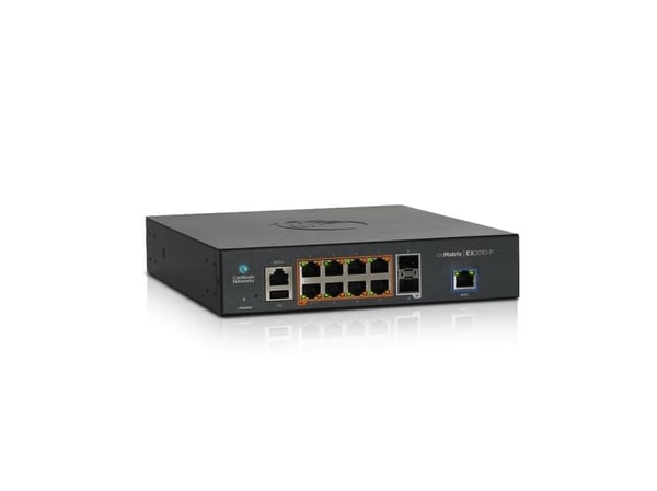 Cambium Networks cnMatrix EX2010-P - Switch - Styrt - 8 x 10/100/1000 (PoE+) + 2 x SFP (mini-GBIC) (opplink) - rackmonterbar - PoE+ (100 W) - AC 10...