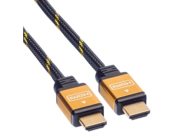 ROLINE 11.04.5561, 1 m, HDMI-tyyppi A (vakio), HDMI-tyyppi A (vakio), Äänen paluukanava (ARC), Musta, Kulta
