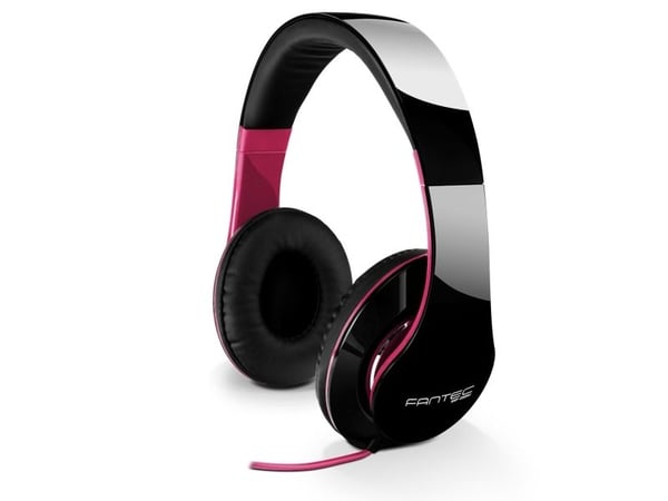 FANTEC SHP-250AJ-PK - Hodetelefoner - full størrelse - kablet - 3,5 mm jakk - lydisolerende - svart/rosa