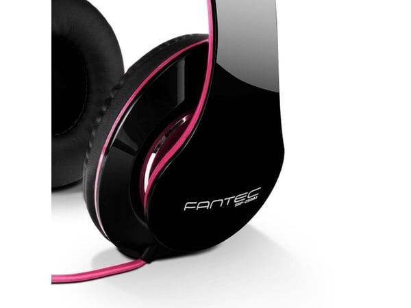 FANTEC SHP-250AJ-PK - Hodetelefoner - full størrelse - kablet - 3,5 mm jakk - lydisolerende - svart/rosa