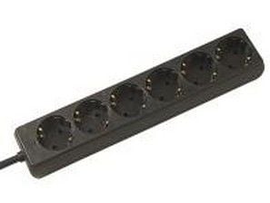 Bachmann 381.141S, 1,5 m, Tyyppi F, Musta, 6 AC-pistorasia(a), 230 V, 3680 W