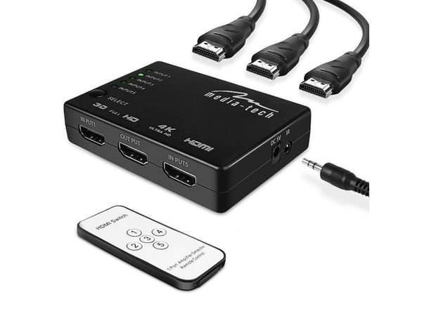 Media-Tech MT5207 - Video/audio switch - 5 x HDMI - stasjonær
