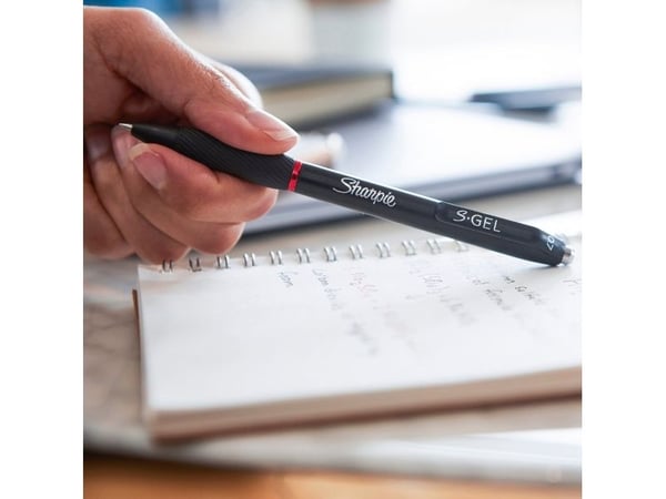 Sharpie S-Gel, Sisäänvedettävä geelikynä, Sininen, Musta, Keskikokoinen, 0,7 mm, Kupla