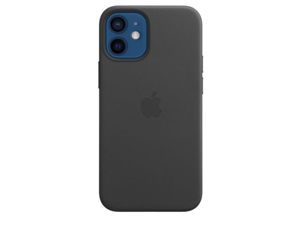 Apple - Baksidesskydd för mobiltelefon - med MagSafe - läder - svart - för iPhone 12 mini