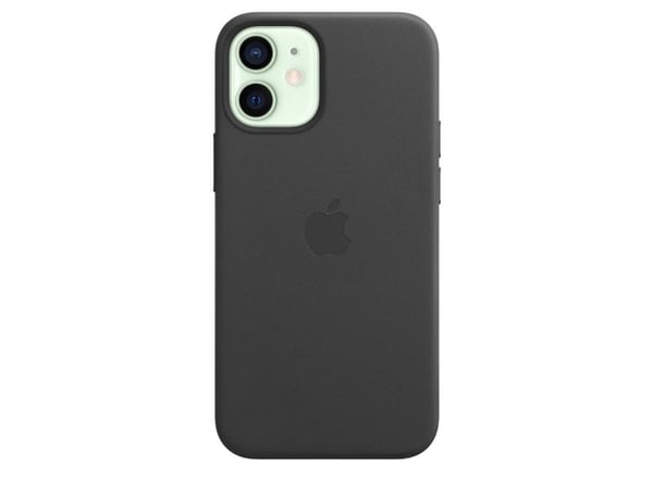 Apple - Baksidesskydd för mobiltelefon - med MagSafe - läder - svart - för iPhone 12 mini