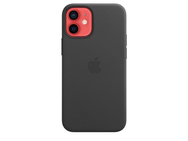 Apple - Baksidesskydd för mobiltelefon - med MagSafe - läder - svart - för iPhone 12 mini
