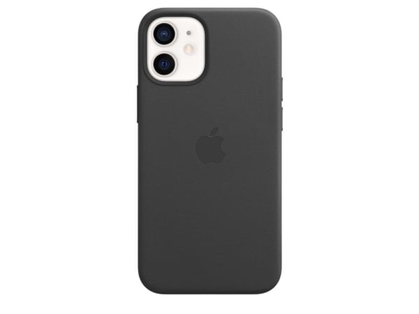 Apple - Baksidesskydd för mobiltelefon - med MagSafe - läder - svart - för iPhone 12 mini