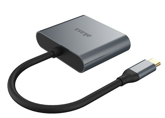 Akasa USB-C til dobbel HDMI MST-adapter - 4K@60Hz, 4K@30Hz dobbel