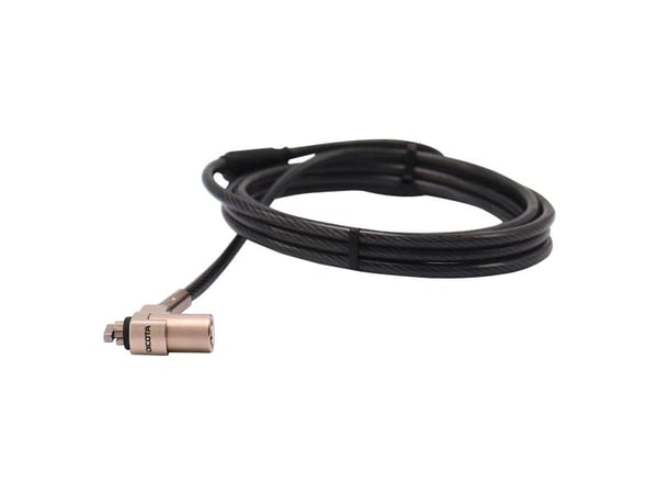 DICOTA Security T-Lock Ultra Slim V2 - Sikkerhetskabellås - svart, sølv - 2 m