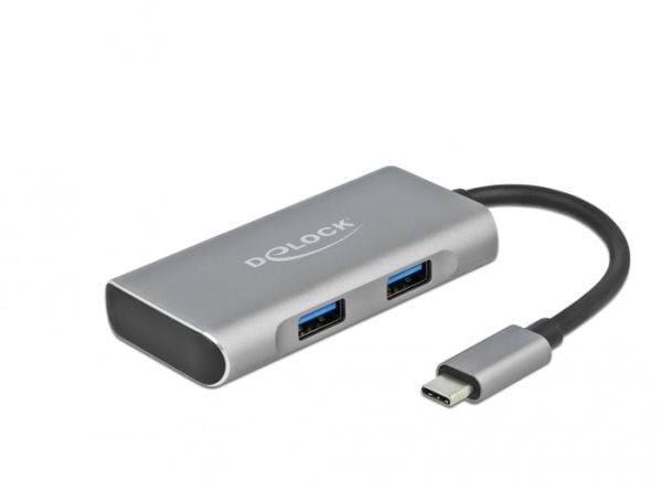 Delock - Hub - 3 x USB 3.2 Gen 2 + 1 x USB-C 3.2 Gen 2 - stasjonær